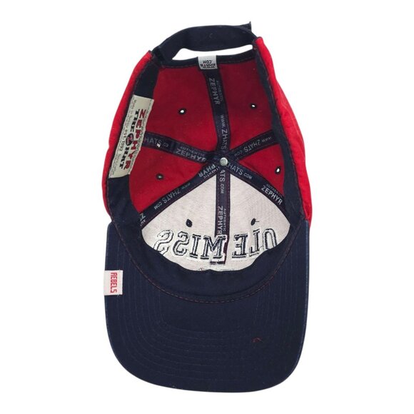 Ole Miss Rebels Strapback Cap Hat Embroidered Baseball Trucker Red Blue Zephyr - Picture 5 of 15